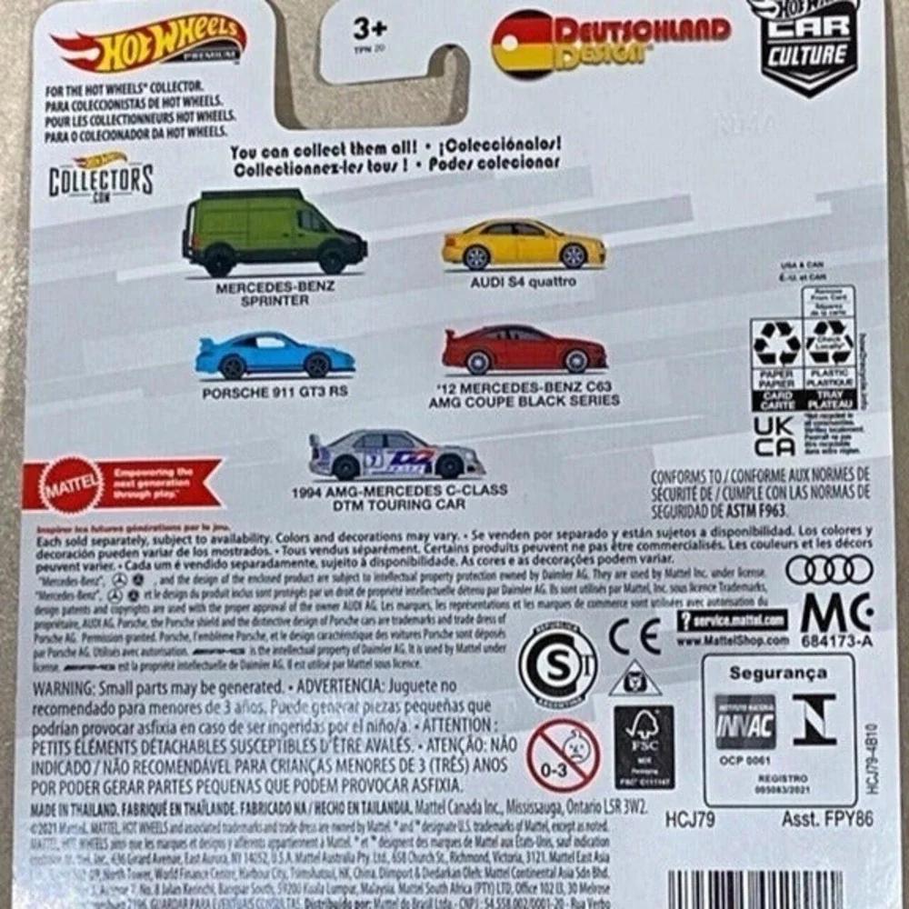 Hot Wheels '12 Mercedes Benz C63 AMG Coupe HW Premium Deutschland Design 4/5 NIP